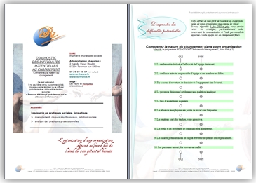 Test Diagnostic des difficultés potentielles au changement ISRI